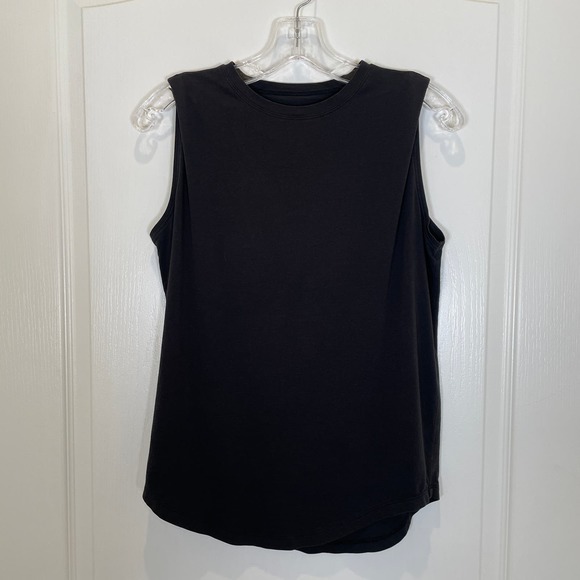Lululemon Brunswick Muscle Tank Black Pima Cotton High Neck 4 - Picture 1 of 7